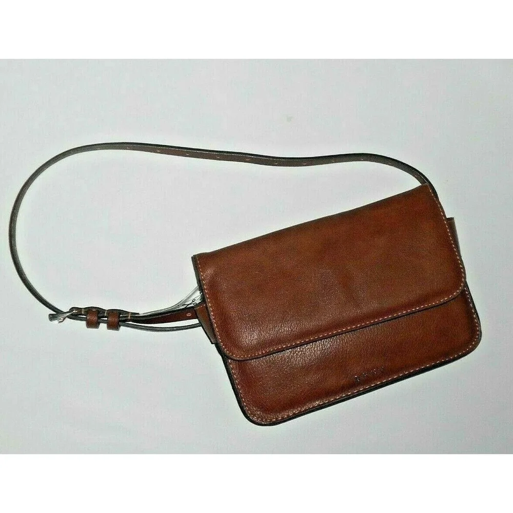 DKNY Cognac Brown  faux leather belt Bag fanny pack Small / S  nwt‎